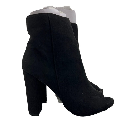 Charlotte Russe Womens 6 Black Morris Bootie Faux Suede Side Zip Ankle Heel Boot - Picture 1 of 12